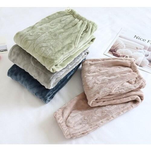 Fdfklak New Winter Thicken Flannel Trousers Mens Sleep Bottoms Warm Pajamas Pants Comfort Pijamas Couple Casual Sleepwear