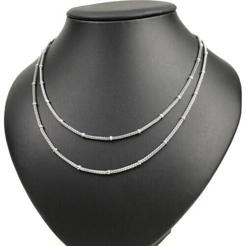 Steel necklace women chains on the neck gold stainless steel long chain necklace Steel color woman accessories on the ewellery