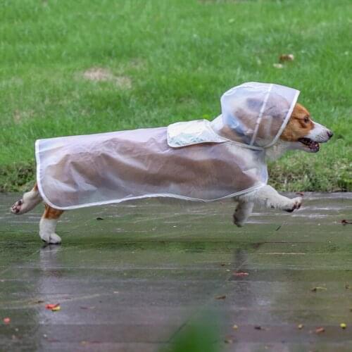 Raincoat for Dogs Transparent Pet Raincoat Adjustablet Waterproof Hoodie Rain Jacket Simple Durable Pet Outdoor Walking Supplies