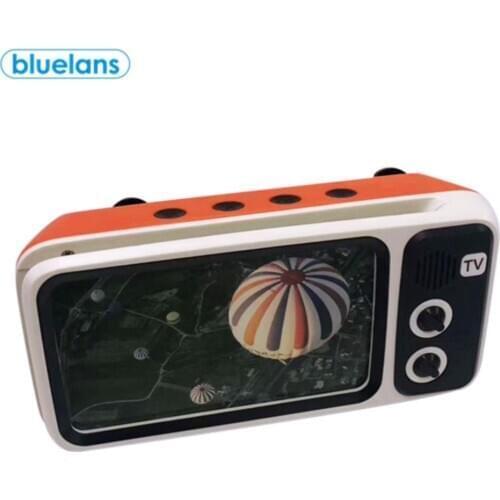 PTH800 Retro TV Mini Portable Wireless Bluetooth Subwoofer Speaker Personalized Shape Phone Stand For Android Ios phones