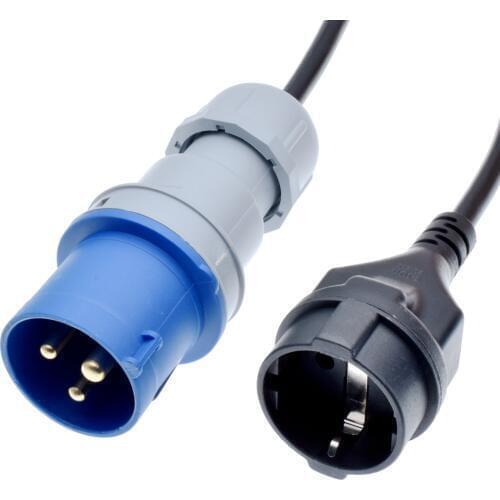 IEC309 316P6 to Schuko CEE Outlet Socket Power cord,convert the 316C6 to CEE7 Socket,H05VV-F 1.5mm gauge,16Amps,30cm