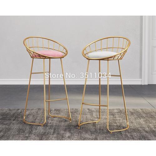 Nordic minimalist bar chair 65cm/70cm/75cm iron chair, golden stool, modern dining chair, wire chair
