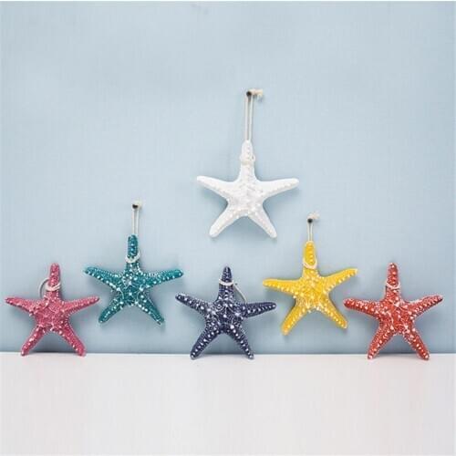 13/16/22cm Creative Colorful Starfishe DIY Artificial Natural Finger Sea Star Figurines Photo Props Wedding Home Bar Wall Decor