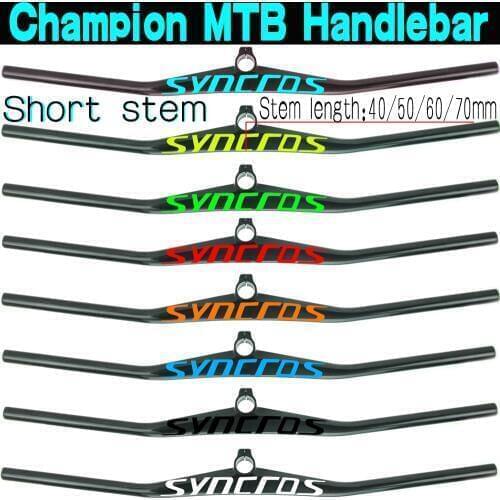 Syn UD Custom Champion Short Stem MTB Bicycle Handlebar 6degree One-shaped Integrated Bike Handlebar With Stem 40/50/60/70mm