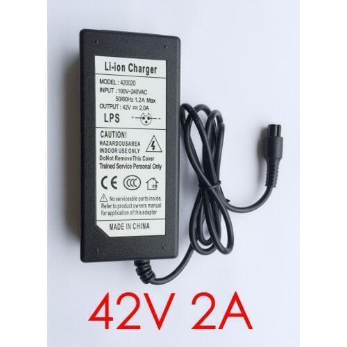 100PCS 42V 2A Lipo Battery Charger Scooter Balance Charger ForElectric Scooter Self Balancing Scooter 84WCharge Smart Protection