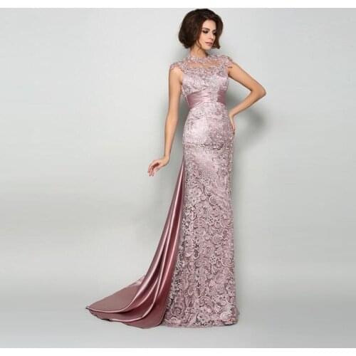 Plus Size Mother Of The Bride Dresses Mermaid Cap Sleeves Lace Beaded Long Groom Mother Dresses For Weddings