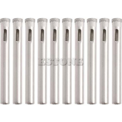 10Pcs/Set 6mm Diamond Coated Core Drill Bits Hole Saw Glass Tile Ceramic Marble