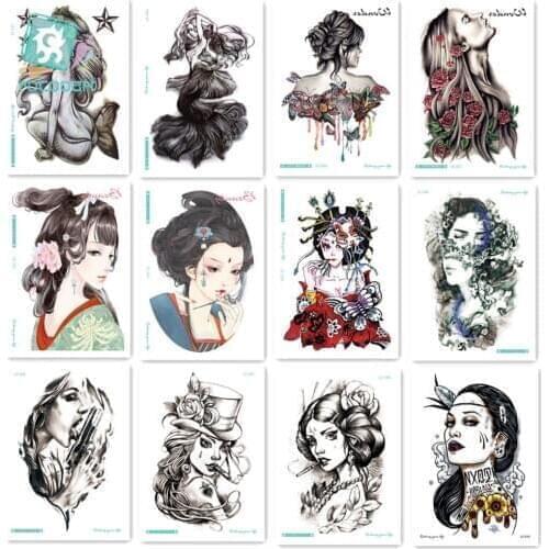 21*15cm Large Big Arm Back Body Tattoo Sticker Sexy Girl Woman Tattoo Designs Temporary Tattoo New Arrival 2016 Fashion