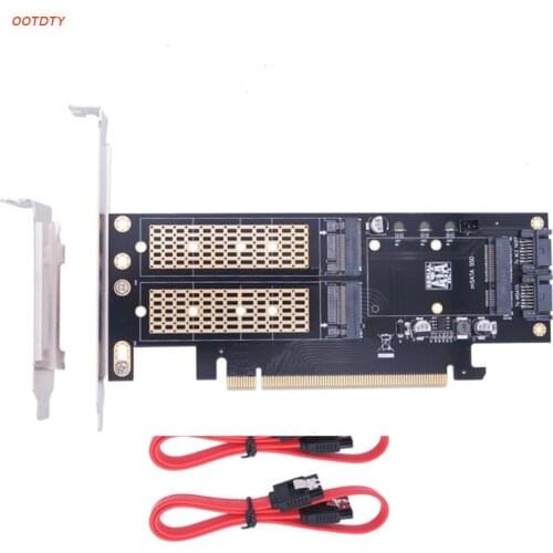 3 in 1 M.2 and mSATA SSD Adapter Card for M.2 NVME SSD to PCIE Adapter, mSATA to SATA Adapter with Aluminum Heat Sink for Window