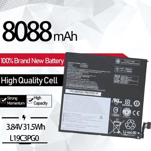 Laptop Battery L19M3PG0 L19C3PG0 For Lenovo SB10W86020 SB10W86018 SB10W86019 SB10W86021 3.84V 31.5Wh 8088mAh New SHUOZB