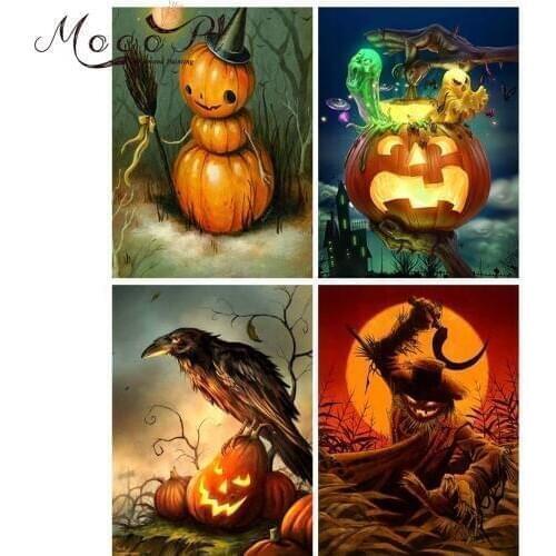 Halloween,Pumpkin,Diamond painting,Full Drills,Cat,Diamond Embroidery,Round/Square,Needlework,Mosaic,Christmas Gift,Home Decor