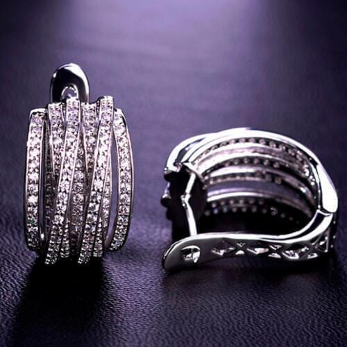 Zlxgirl brand copper Earring jewelry for womens wedding couple gifts fashion women gold color cubic zircon earring ears brincos