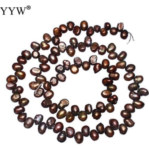 Cultured Baroque Freshwater Pearl Beads Nuggets Coffee Color 4-5mm Approx 0.8mm Sold Per 15.7 Inch Strand