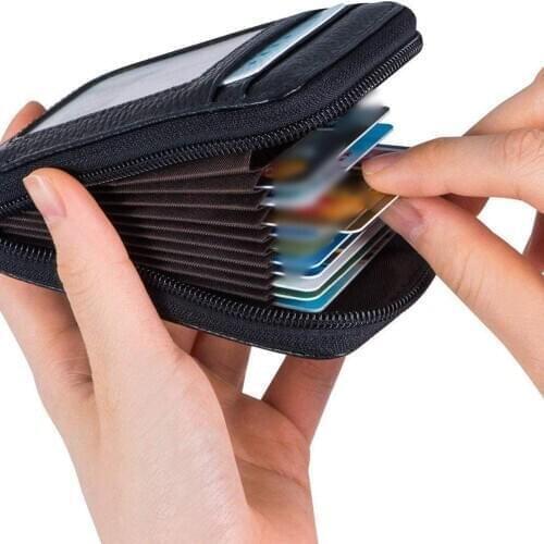 Korean Womens Short Card Case Oil Leather Organ Card Case Vertical Version Practical And Beautiful Ladies Clutch