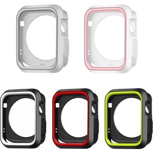 DAHASE Dual Colors Soft Silicone Case For Apple Watch Cover Full Protection for iWatch Series 1 & 2 & 3 42mm 38mm Shell