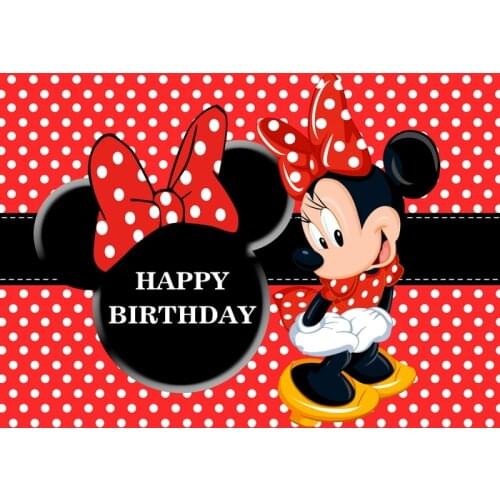Minnie Birthday Party Background Cloth Disney Anime Childrens Party Decoration Photo Wall Decoration Poster Girl Gift