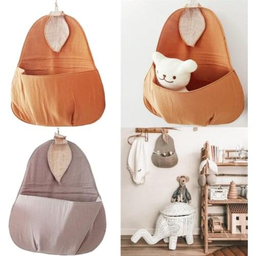 Cotton Pear Shape Baby Diaper Organizer Cute Nordic Style Baby Toys Storage Bag Wall Hanging Decor Bag For Baby Bedroom Decor