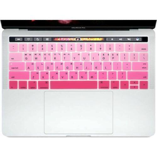 Korean KR Silicone Keyboard Cover Skin For Apple Macbook Pro 13.3 Inch A1706 and 15.4 Inch A1707 (2017 Version,with Touch Bar)