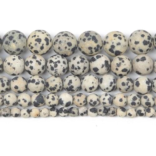 Matte Natural Stone Beas Spot King Round Loose Beads For Jewelry Making Needlework DIY Bracelet Accessories Beads 4 6 8 10 12MM