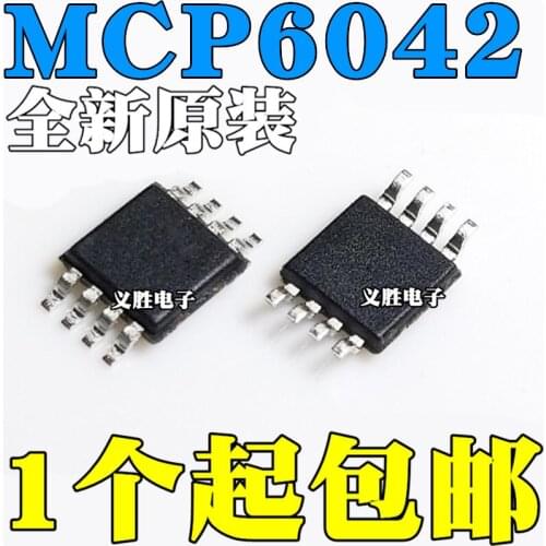 MCP6042 New and original MCP6042T-I/MS MCP6042-I/MS MCP6042T-E/MS MSOP8 IC amplifier chip, the precise operation