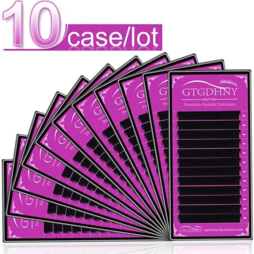 10cases/set All Size Individual Eyelash Extension BCD Curl High Quality False Mink Lash Classical False Eyelash Extension Cilia