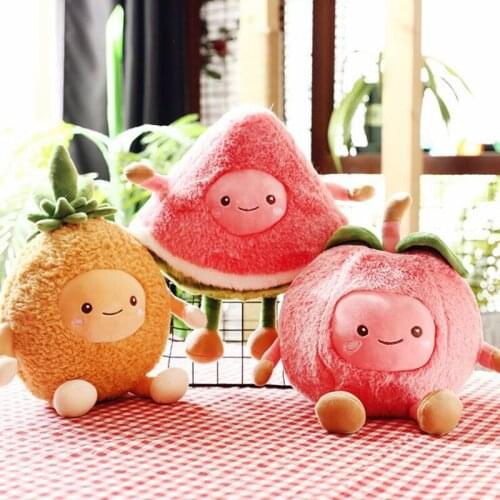 New groente knuffels creative plush toy apple fruits watermelon pineapple soft toy fruits and vegetables haloween birthday gift