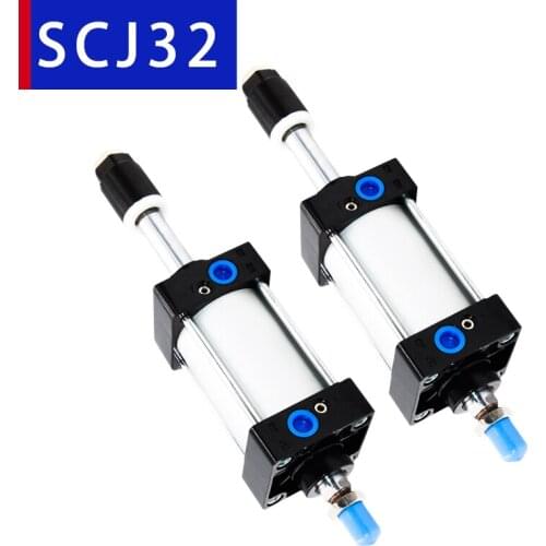 Pneumatic Cylinders SCJ32 Adjustable Double Rod Action Air Cylinder Pistons Bore 32MM Stroke 50MM 100MM 200MM 300MM