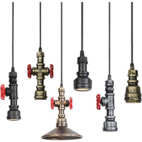 Retro loft industrial iron hanging lights 110V 220V LED black pendant lamps for kitchen living room bedroom aisle restaurant