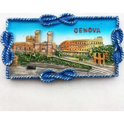 BABELEMI Resin 3D Genova Genoa, Italy Tourism Souvenir Refrigerator Magnets Decorative Fridge Magnet Home Decor