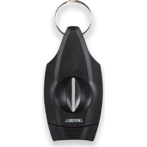 Black Stainless Steel Black Cigar Cutter Cigar V Cutter Sharp Travel Scissors Portable Cigar Accessories Gift Box