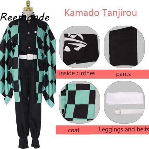 Christmas New Year Cosplay Costume Anime Demon Slayer Costumes Kamado Nezuko Kamado Tanjirou Cos Suit Uniform Full Set Gift