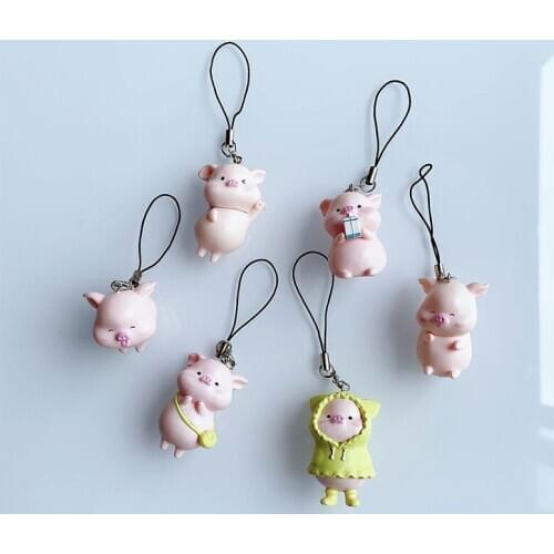 Cute Pig Doll Phone Strap Lanyards for iPhone/Samsung/Xiaomi/Huawei USB Flash Drive Keychain Mobile Phone Strap