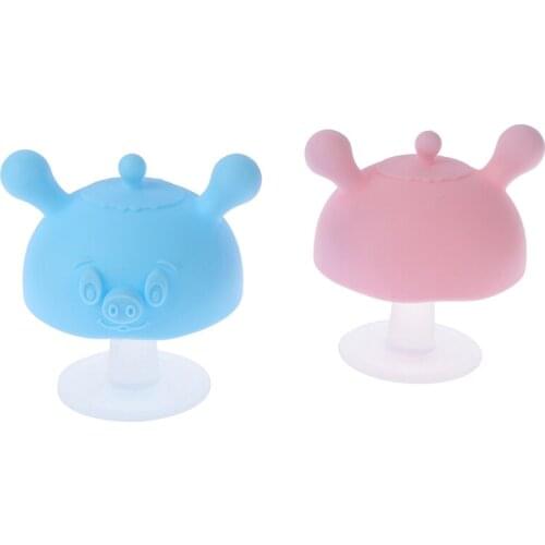 Newborn Baby Silicone Teethers Cartoon Multifunction Chewable Teethers Infant Nursing Appease Nipple Small Mushroom Teething Toy