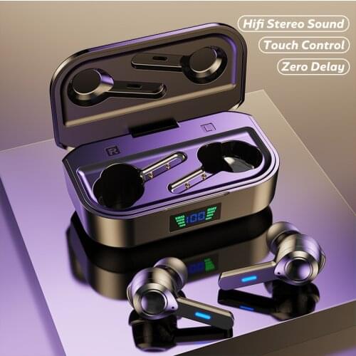 TWS Bluetooth 5.0 Headphones Wireless IPX6 Waterproof Headsets Touch Control Earbuds Noise Cancelling Earbuds Headsets With Mic