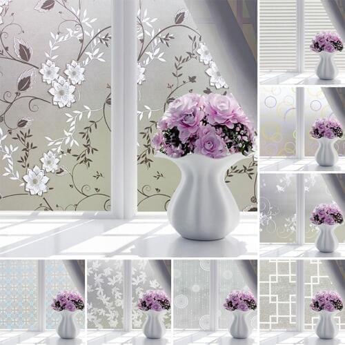 Waterproof Frosted Glass Window Privacy Film Sticker Bedroom Bathroom Self Adhesive Film Multiple Selection Style Window Sticker