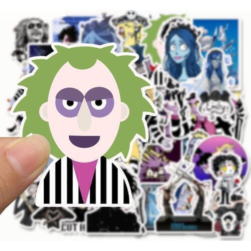 YC-042# 50/pcs PVC Sticker No repetition Director Tim Burton Film Fridge Styling Bicycle mobile skateboard Computer stickers