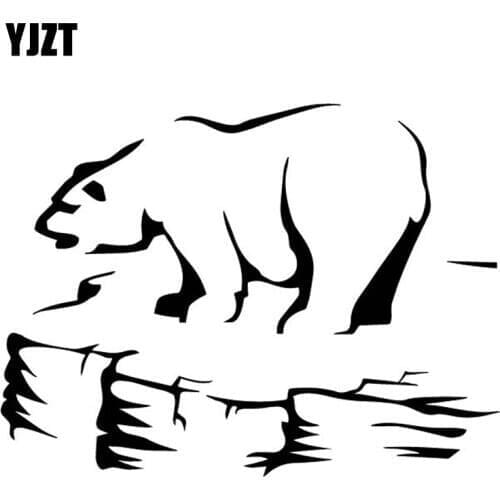 YJZT 17.5CM*13.1CM Polar Bear Decorative Car Sticker Vinyl Decal Car Trunk Originality Black/Silver C4-1412