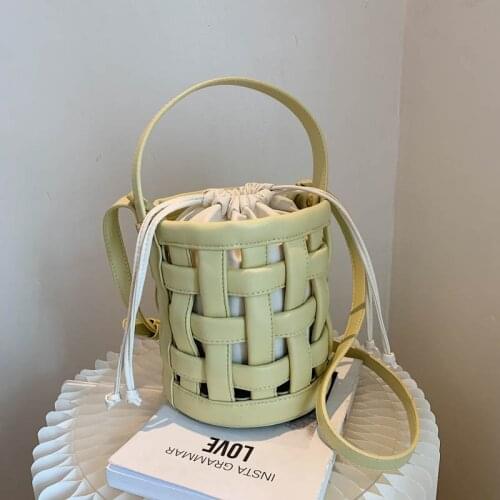 FUNMARDI Women Small Bucket Bags PU Leather Crossbody Bags 2021 New Candy Color Female Bag Simple Elegant Shoulder Bags WLHB2422