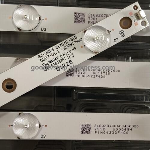 1set=6pices 614mm*18mm 7leds LED Backlight Strips for 32PHF5755/T3 TPT315B5 TV 32PFK4309-TPV-TPT315B5 LBM320P0701-FC-2