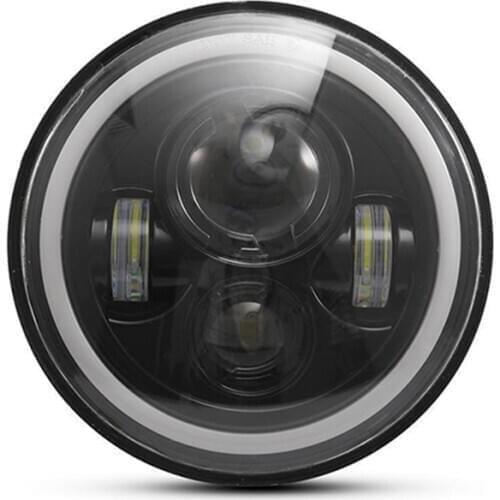 1pc 7Inch Round 75W LED Headlights Hi/Lo For Motorcycle 97-18 JK TJ LJ Wrangle Motorcycle Jeep Headlight Low Beam Lights