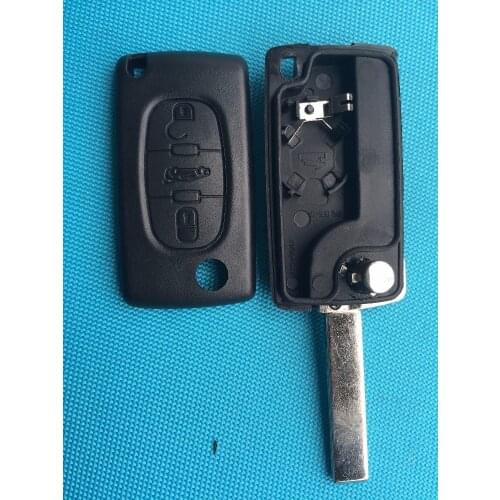 1Pc New Replacement Key Shell Blank For Peugeot 207 307 SW 3 Buttons FOB Remote Case Uncut Blade HU83 With Groove No Logo Parts