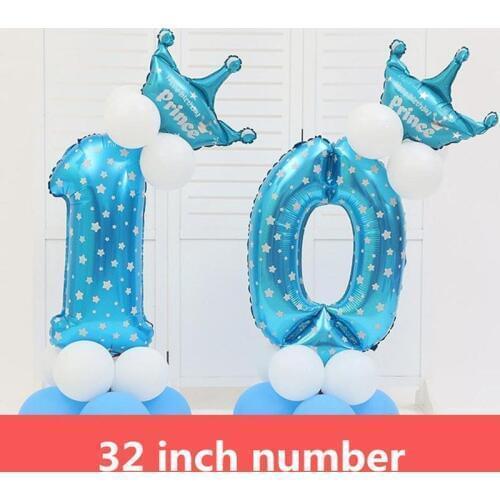 1pcs 16inch 32inch 40inch Pink Blue Balloons Digital 0-9 Number Balloons Wedding Birthday Party Decoration Supplies Air Ballon