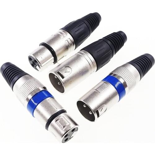 100 pcs XLR Male Cable Connector 3 Poles Mic Microphone Wire Solder Assembly 3 Pin Cross Part NC3MXX Cable OD4.0 mm