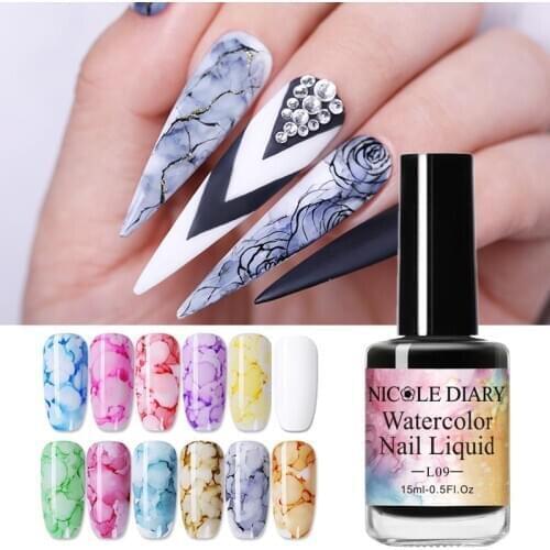 15ml Nail Polish Blooming Nail Gel Watercolor Ink Smoke Effect Smudge Bubble DIY Varnish Decoration