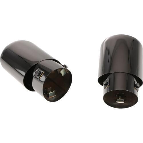 2pcs 76mm Muffler Exhaust Silencer Pipe Tube For Universal Black