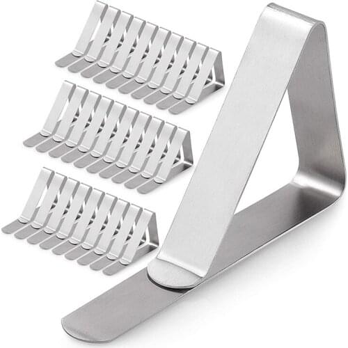 30 Pack Tablecloth Clips - Durable Stainless Steel Table Cloth Clips & Cover Clamps - Flexible Table Cloth Clip Holder