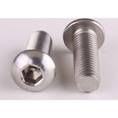 30PCS 304 Round Inner Hexagon Bolt Mushroom Pan Head Screws M2.5*14 ISO7380