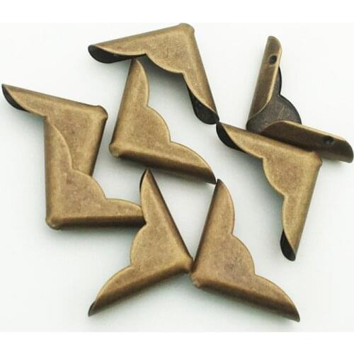 40pcs/Lot 22X22X6mm Retro Smooth Metal DIY Bronze Book Scrapbooking Album Menu Folder Protectors Corner For Photo Album WD0270