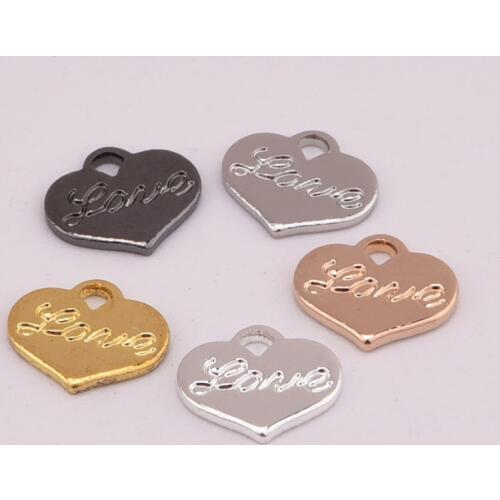 50pcs 8*6.7mm Gold/silver color Copper Love Heart Charm for Jewelry Making pendant fit,Handmade DIY bracelet necklace
