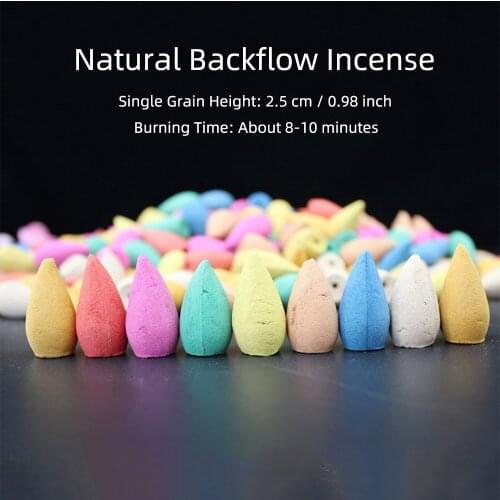 60 Pcs Backflow Incense Cones Sandalwood Burner For Meditation Yoga Natural Aroma Reflux Cone Smoke Waterfall Gift Zen Tea House
